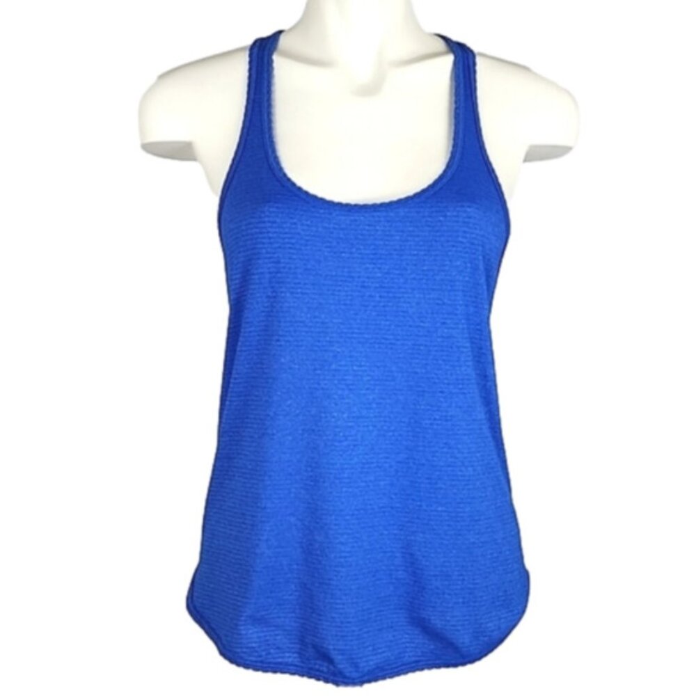 Lululemon Blue Racerback Tank Loose Lightweight Scalloped Trim Size 4